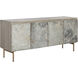 Mirabelli 67.5 X 19 inch Light Grey / Brass Sideboard